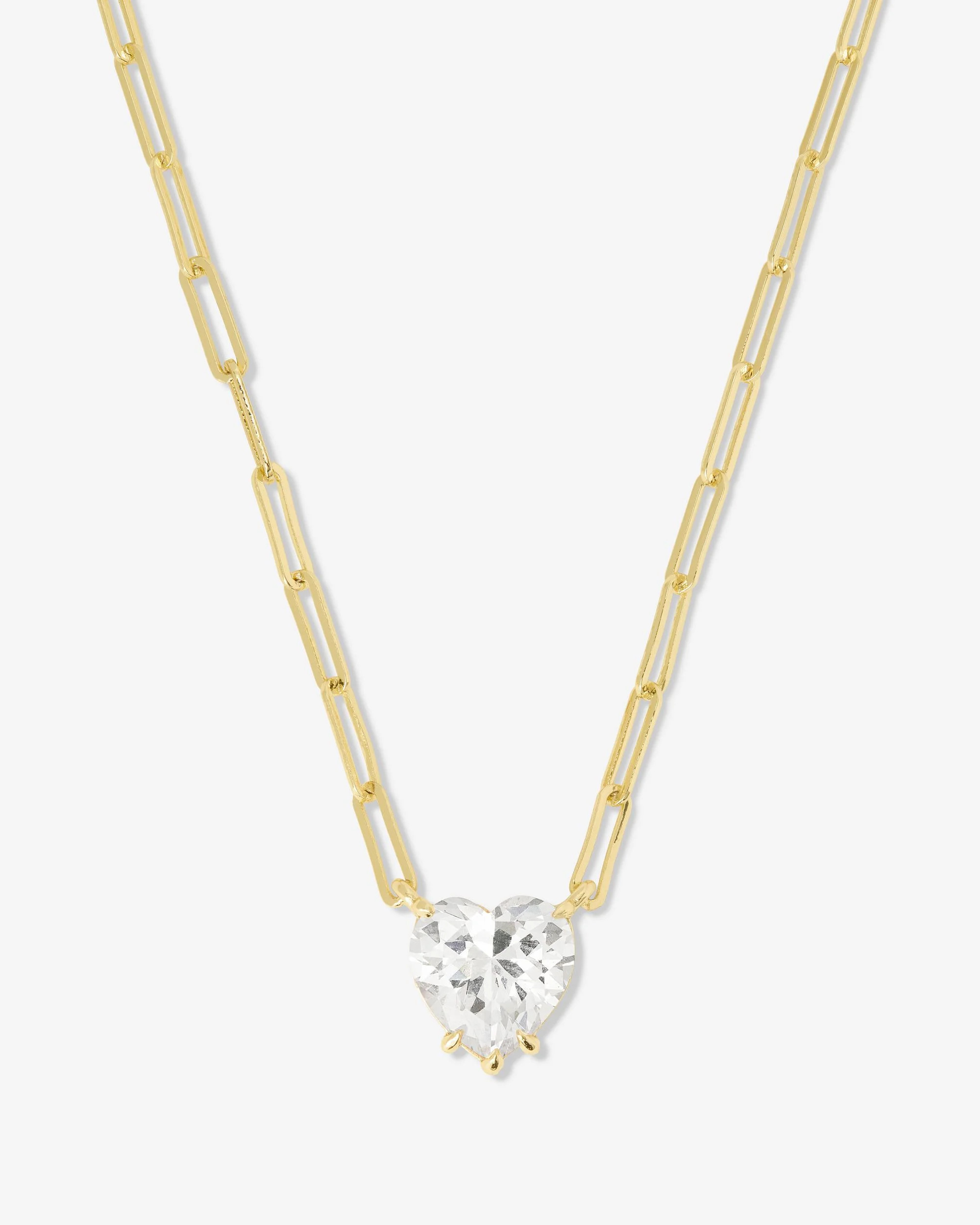 Samantha Loves You More Necklace - Gold|White Diamondettes | Melinda Maria Jewelry