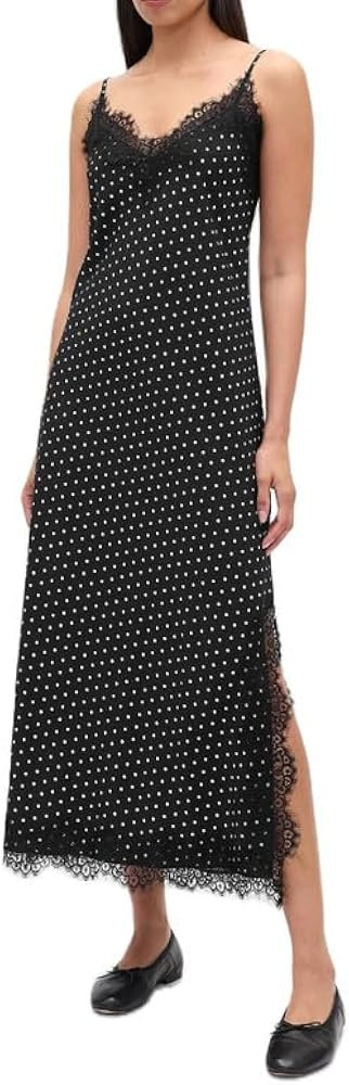 NUFIWI Women Spaghetti Strap Polka Dot Long Dress Sleeveless Sheer Mesh Print Mxi Dresses Sexy Su... | Amazon (US)
