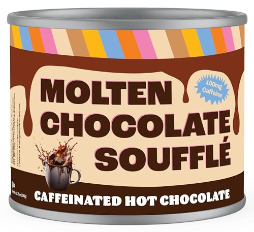 Crazy Cups Caffeinated Molten Chocolate Souffle Hot Cocoa Mix - Premium Coffee Substitute, 12 Ounce Canister for Bulk Hot Chocolate Lovers | Amazon (US)