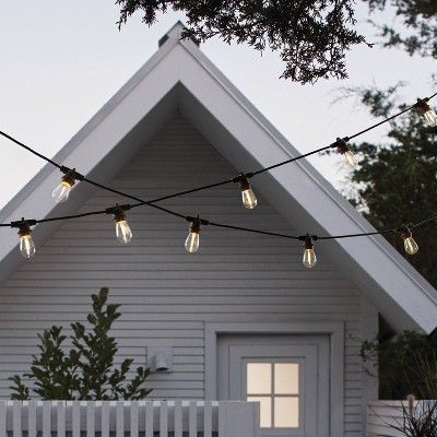 10ct LED Outdoor Non- Drop String Lights Black - Smith &#38; Hawken&#8482; | Target