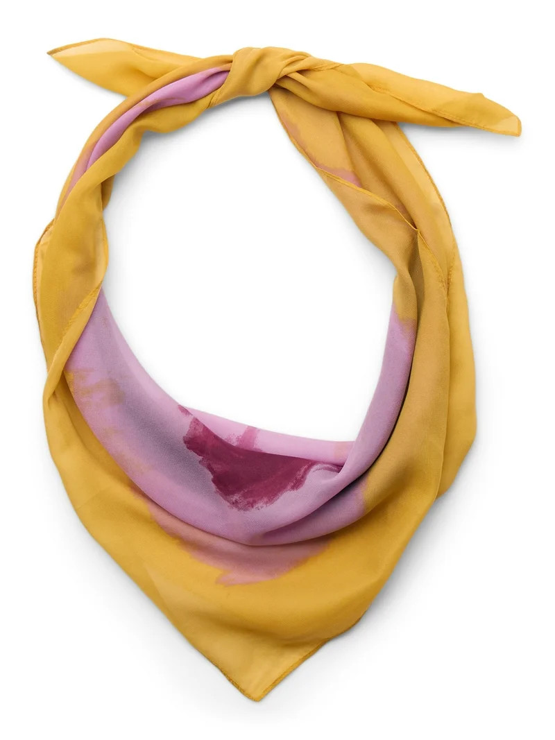 Time and Tru Women's 30 X 30 Printed Square Scarf, One Size, Crushed Plum | Walmart (US)