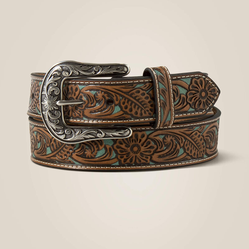 Turq floral embossed belt | Ariat (US)