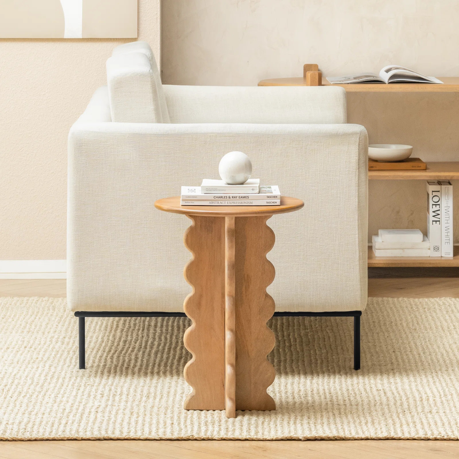 Dianella Solid Wood End Table with Scalloped Legs | Wayfair North America