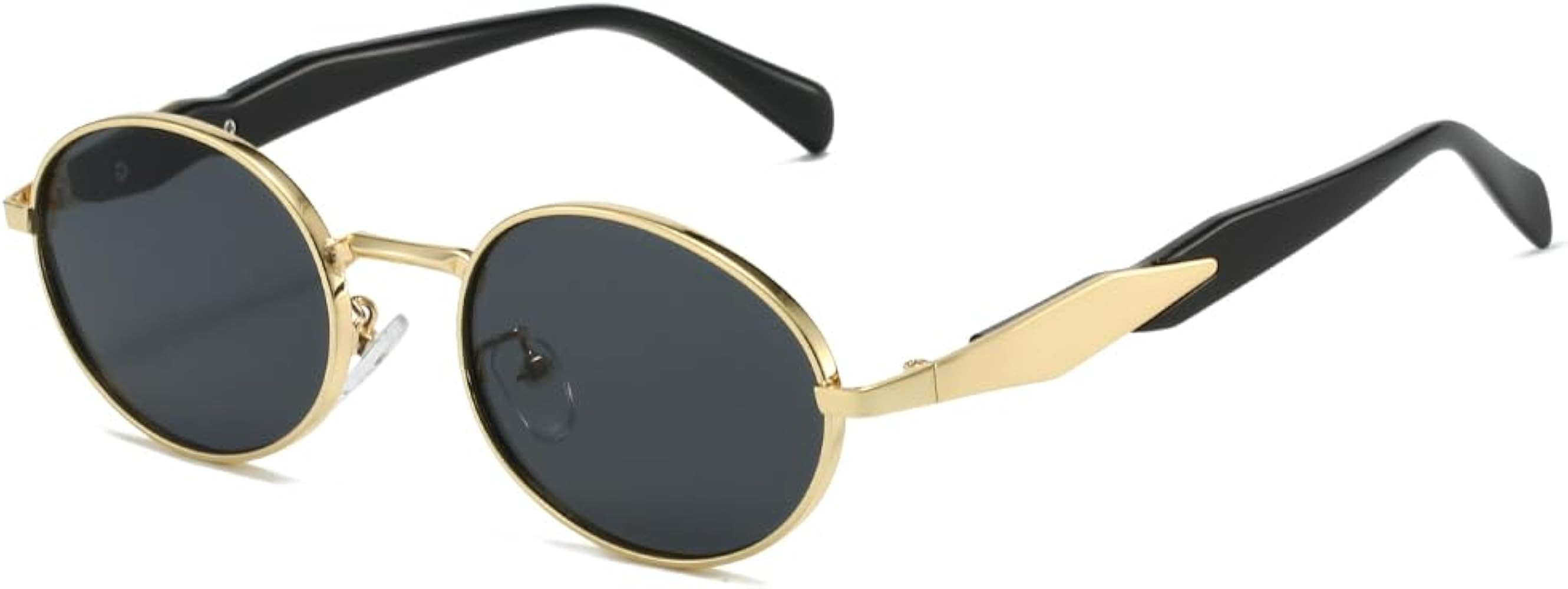YAMEIZE Retro Oval Gold Sunglasses Women Men Small Round Sunglasses Vintage 90s Sun Glasses Metal... | Amazon (UK)