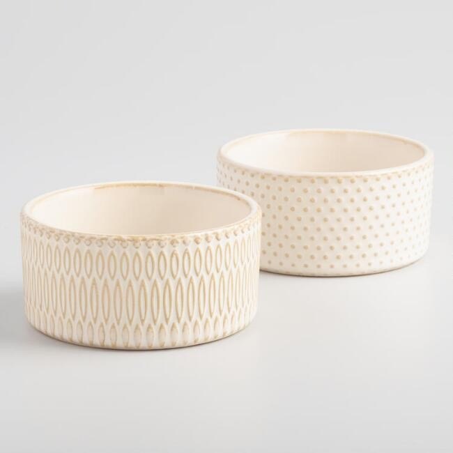 Textured Ceramic Souffle Ramekins Set Of 2 | World Market