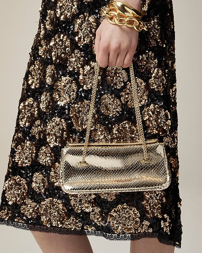 Chain-strap bag in snake-embossed leather | J. Crew US