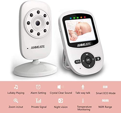 Video Baby Monitor with Digital Camera, ANMEATE Digital 2.4Ghz Wireless Video Monitor with Temper... | Amazon (US)
