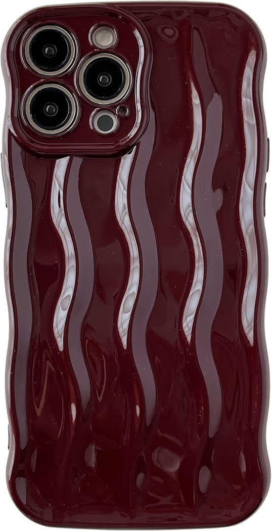 Caseative for iPhone 13 Pro Max Case,Water Ripple Pattern Curly Wave Frame Soft Phone Case (Wine ... | Amazon (US)