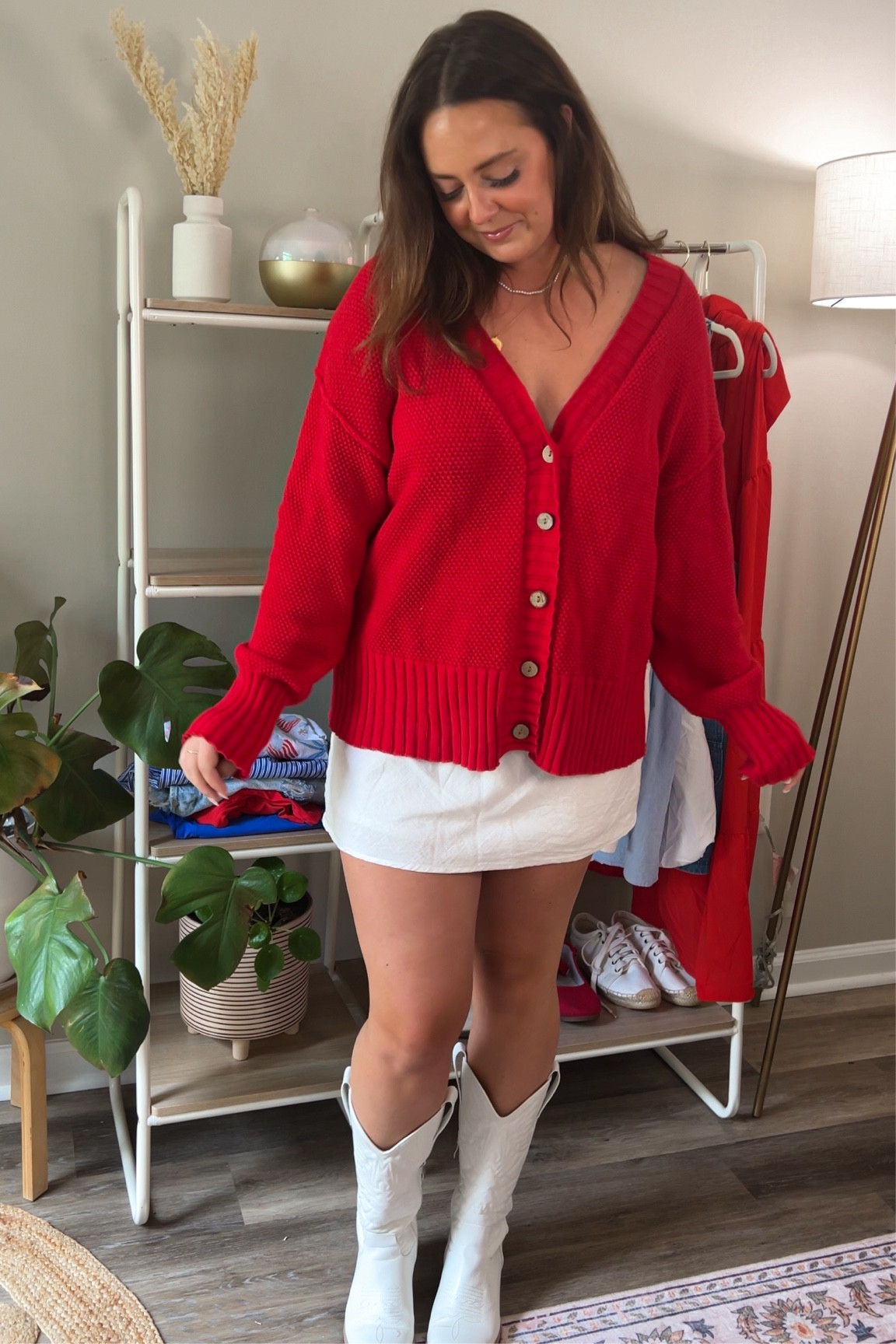 4th of July Outfit Inspo 🇺🇸 wearing a large in sweater & skirt 

#LTKSeasonal #LTKStyleTip #LTKFindsUnder50