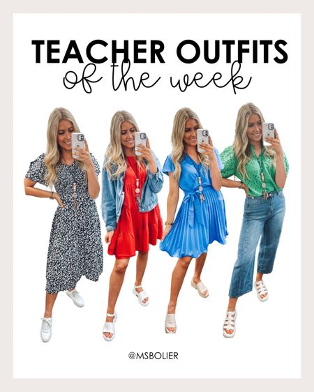 Teacher outfits from last week when I got food poisoning so I only went into work 4 of the 5 days!! All the fun bright spring colors ✨

| teacher outfits | teacher fashion | work outfits | spring outfit 

#LTKfindsunder100 #LTKSeasonal #LTKworkwear