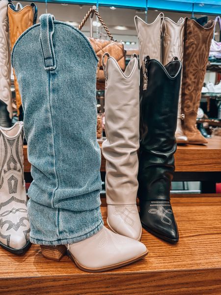 Denim sleeve western boots 

#LTKshoecrush #LTKstyletip