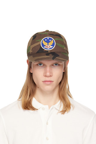 Green Winged-Logo Camo Ball Cap | SSENSE
