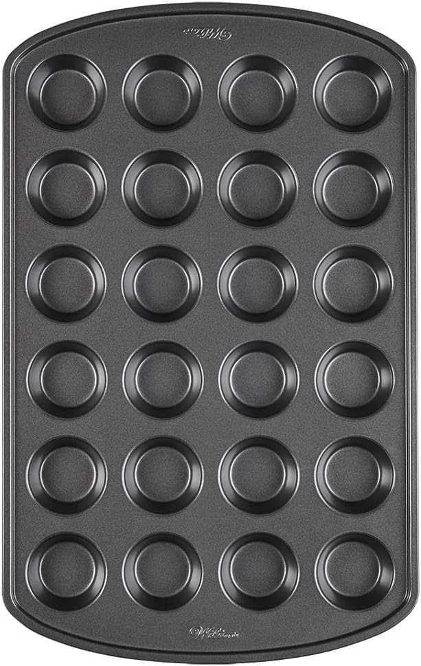 Wilton Perfect Results Premium Non-Stick Mini Muffin Pan & Mini Cupcake Pan, 24-Cavity, Steel | Amazon (US)