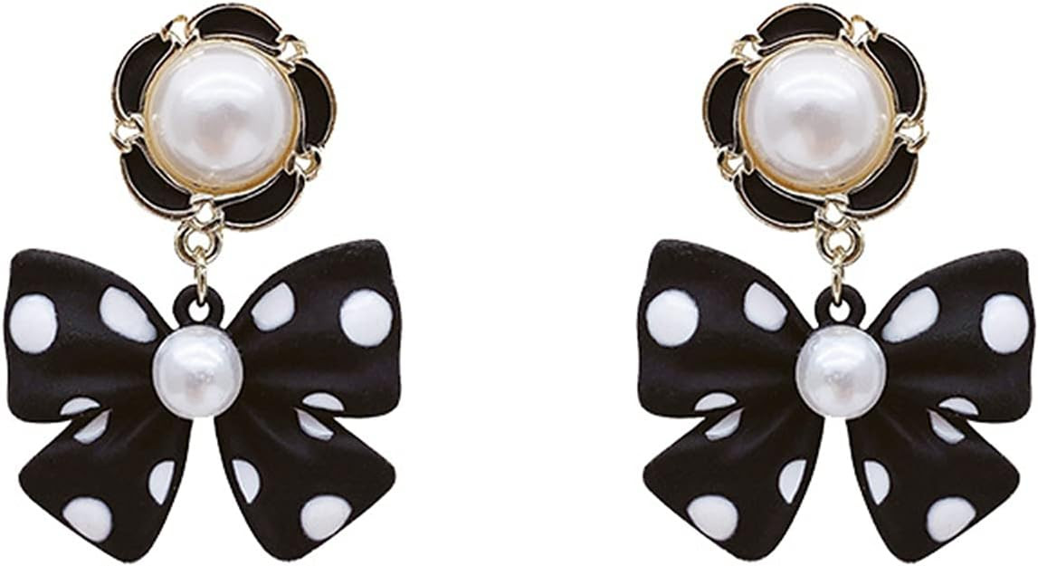 ONLYJUMP S925 Silver Needle Delicate Dainty Simple Tiny Bow Tie Ribbon Stud Earrings Handmade Swe... | Amazon (US)