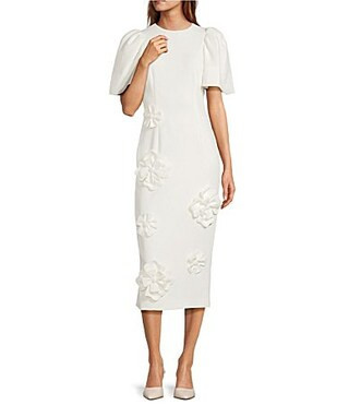 Antonio Melani Polly Floral Applique Jewel Neckline Short Sleeve Dress - 2 | Dillard's