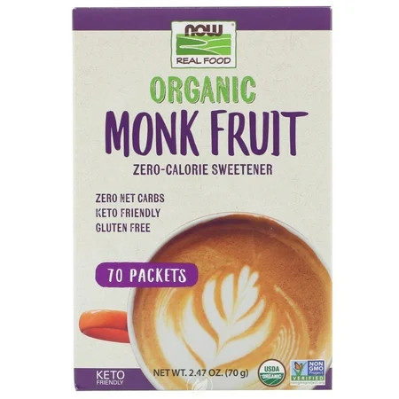NOW REAL FOODS Organic Monk Fruit Sweetener 70 PKT | Walmart (US)