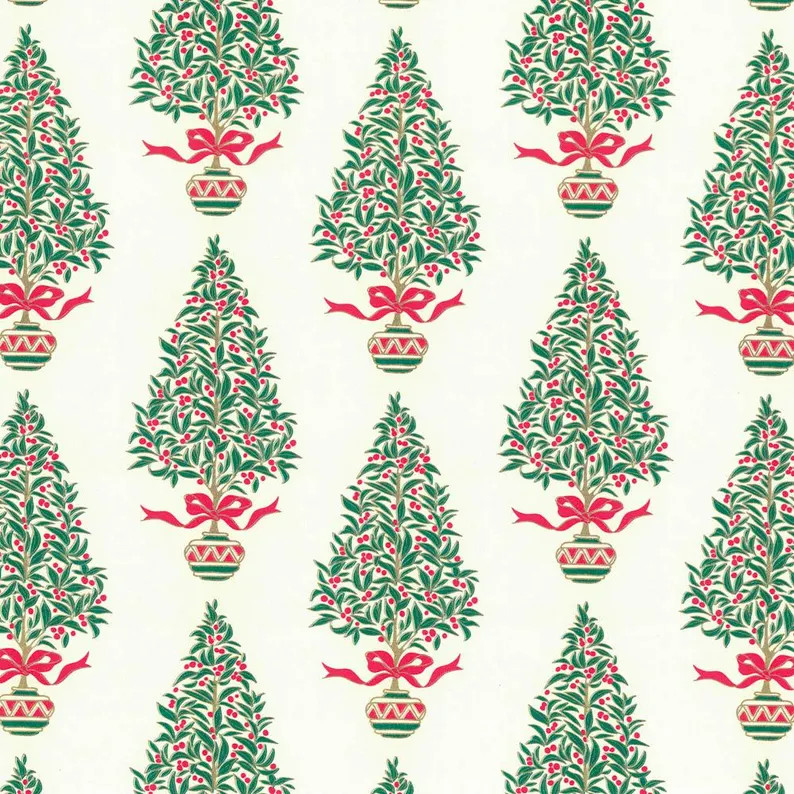 2 Sheets Christmas Tree Florentine Print Italian Paper ~ Rossi Italy  IPR325 x2 | Etsy (US)