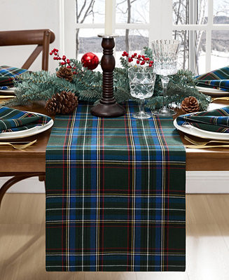 Stowe Tartan Holiday Plaid Table Runner, 70"x 13" | Macy's
