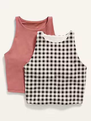 Light Support PowerChill Longline Sports Bra Tank 2-Pack for Women | Old Navy (US)