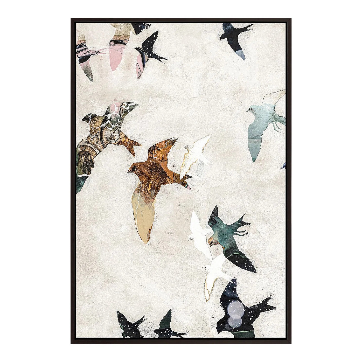 Abstract Birds 1 Matte Black (P83332) | Perigold