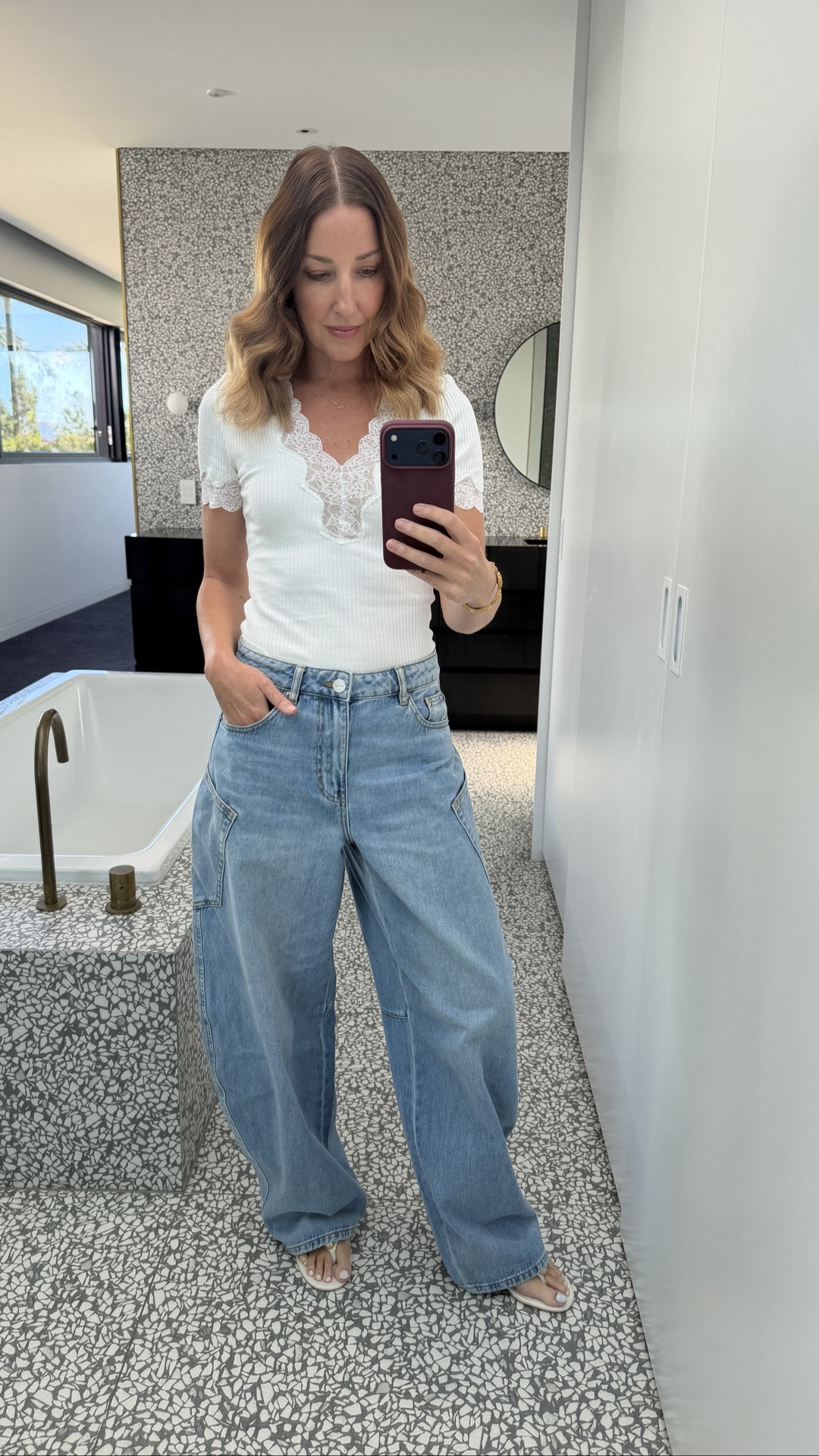 Look for podcast recording today from FELLE and @DECJUBA 

Sorry the Nina Heels from Witcery are sold out so I’ve linked something similar for you below.

Top I’m wearing a size small
Jeans I’m wearing a size AU8

#LTKaustralia #LTKjeans #LTKstyletip
