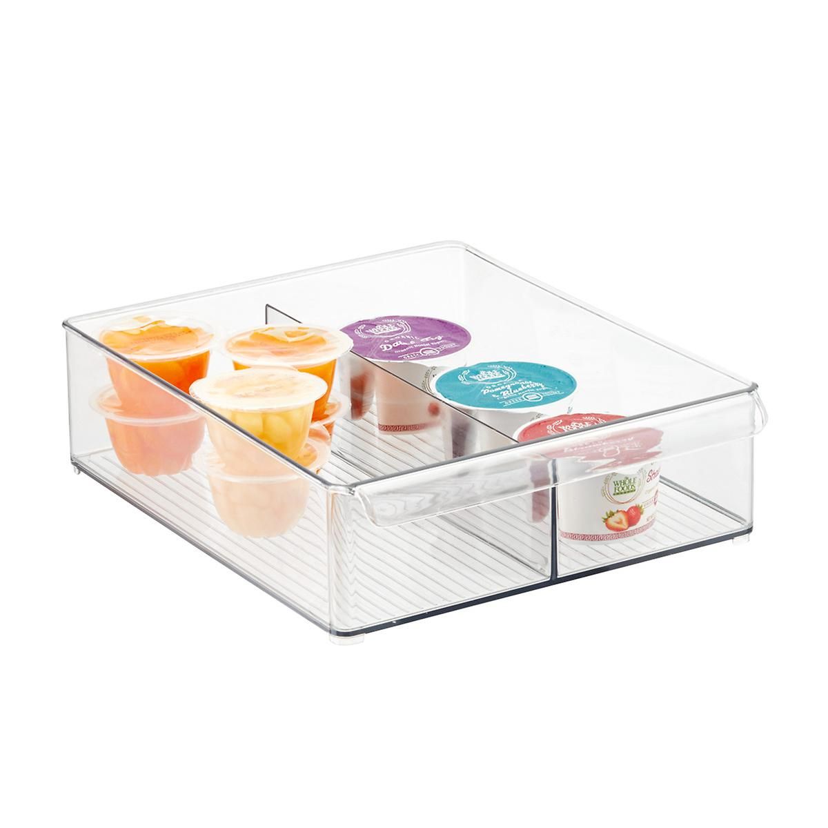 iDesign Linus Deep Divided Fridge Bin | The Container Store