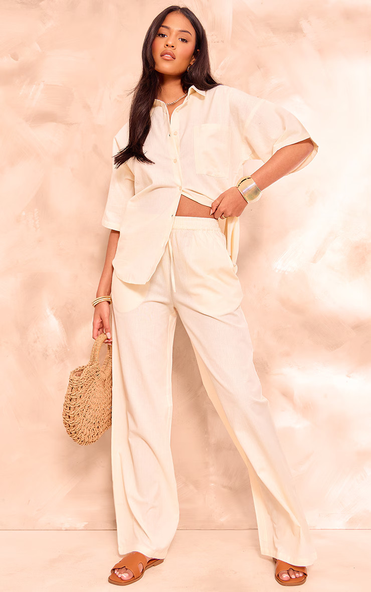 Tall Stone Drawstring Extreme Wide Leg Pants | PrettyLittleThing US