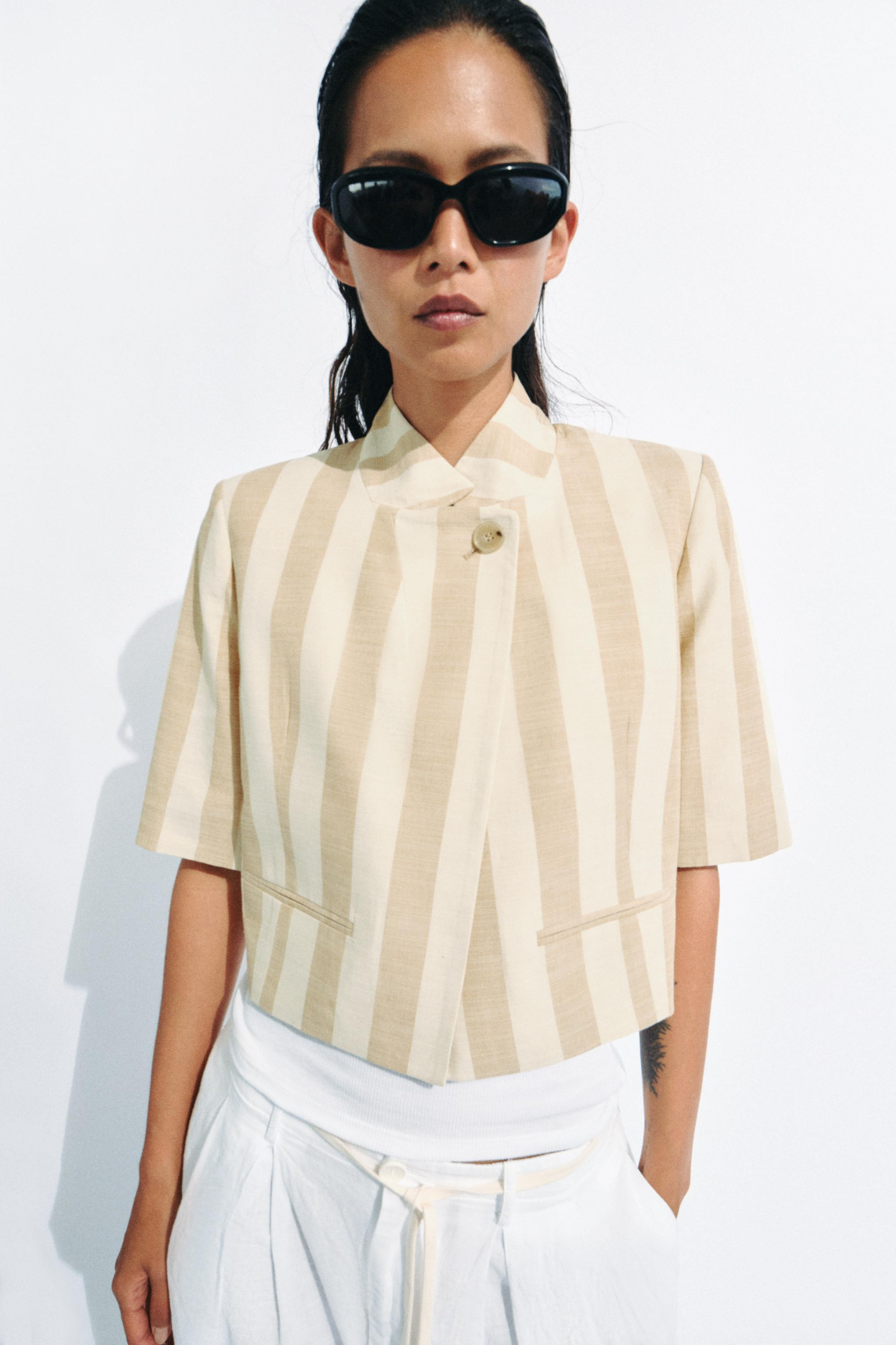 CROPPED-BLAZER MIT KURZEN \u00c4RMELN ZW COLLECTION | Zara DE