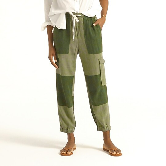 Tie-waist linen-blend cargo pant | J. Crew US