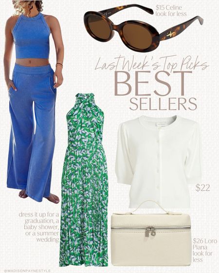 Celine look for less sunglasses were a best seller last week 😍 along with an Amazon 2 piece lounge set that is a Free People look for less, a beautiful floral dress perfect for a special occasion, the cardigan of the season and it’s only $22, and a $26 Loro Piana look for less handbag 

Sunglasses, 2 Piece Set, Amazon Set, Dress, Wedding Guest Dress, Cardigan, Handbag, Look For Less, Best Sellers, Madison Payne

#LTKFindsUnder50 #LTKStyleTip #LTKSeasonal