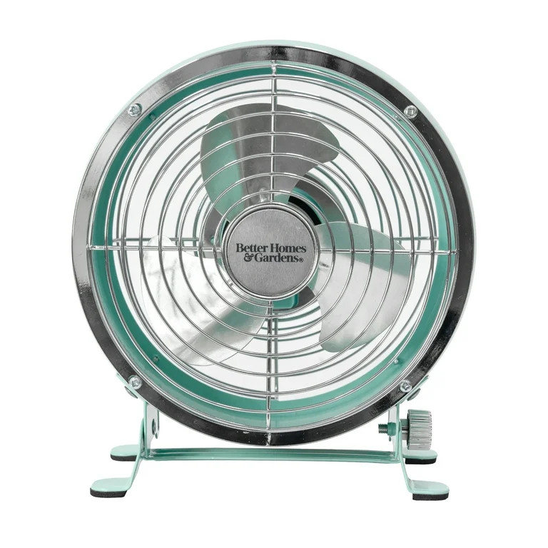 Better Homes & Gardens 5 inch Retro Personal Metal Drum Fan with USB-C Plug Mint | Walmart (US)