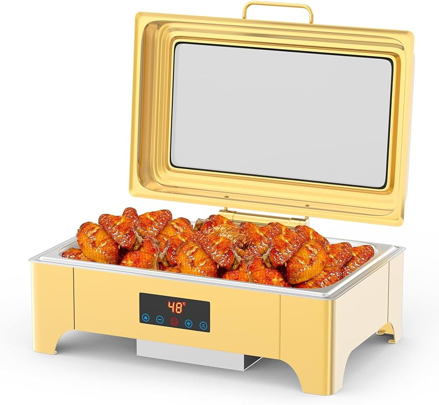 Electric Chafing Dish, 9 QT Full Size Touch Screen Chafing Dishes for Buffet Roll Top Set Food Se... | Amazon (US)