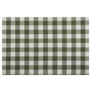 Buffalo Check 18 in. x 12 in. Greens Sage Checkered Cotton/Polyester Placemats (Set of 4) | The Home Depot