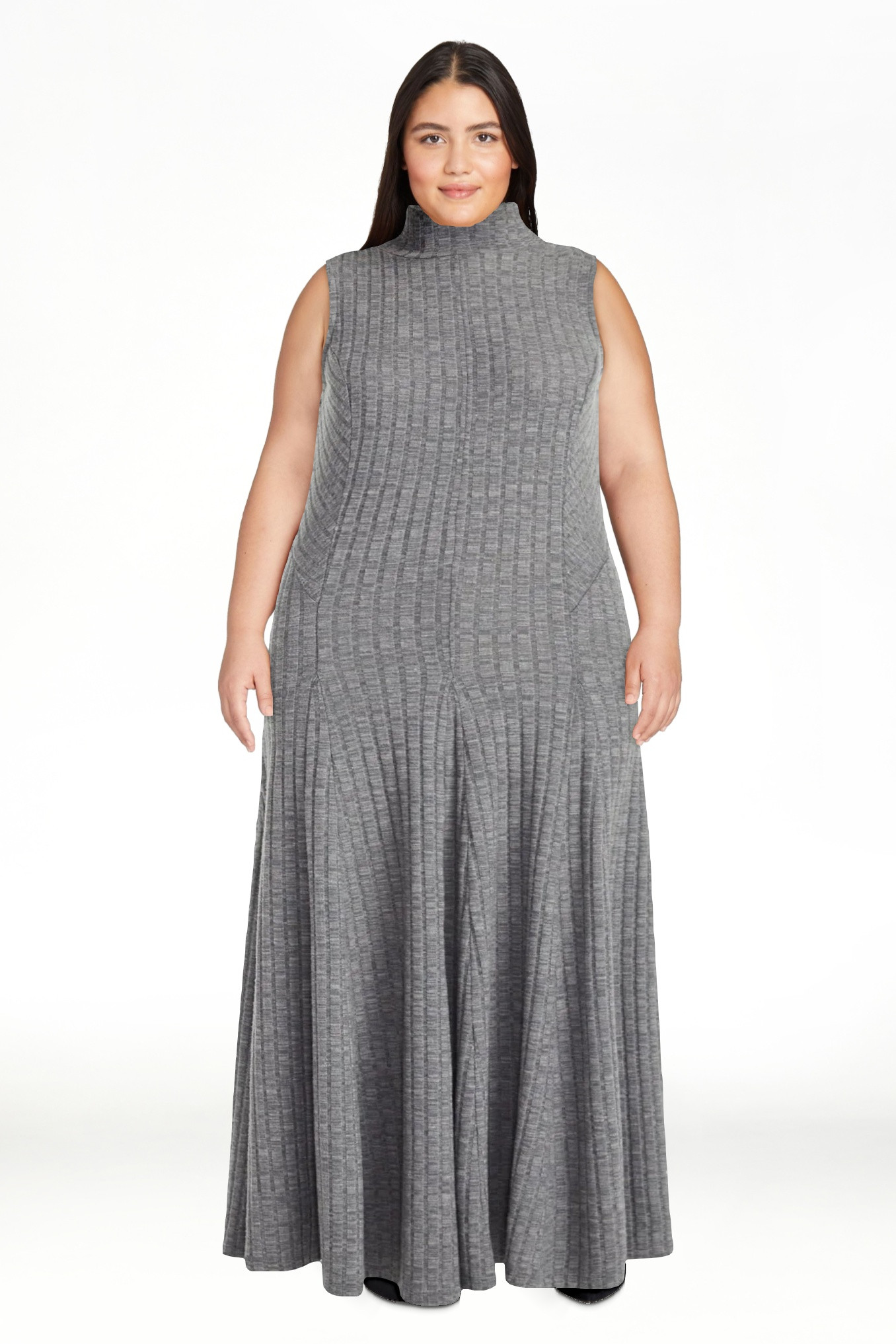 Scoop Women's and Women's Plus Rib Knit Seamed Maxi Dress, Sizes XS-4X | Walmart (US)