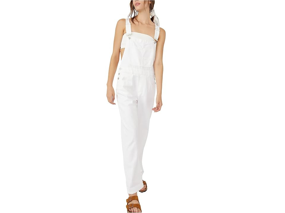 Free People We The Free Ziggy Denim Overalls (Optic White) Women's Jumpsuit & Rompers One Piece | Zappos