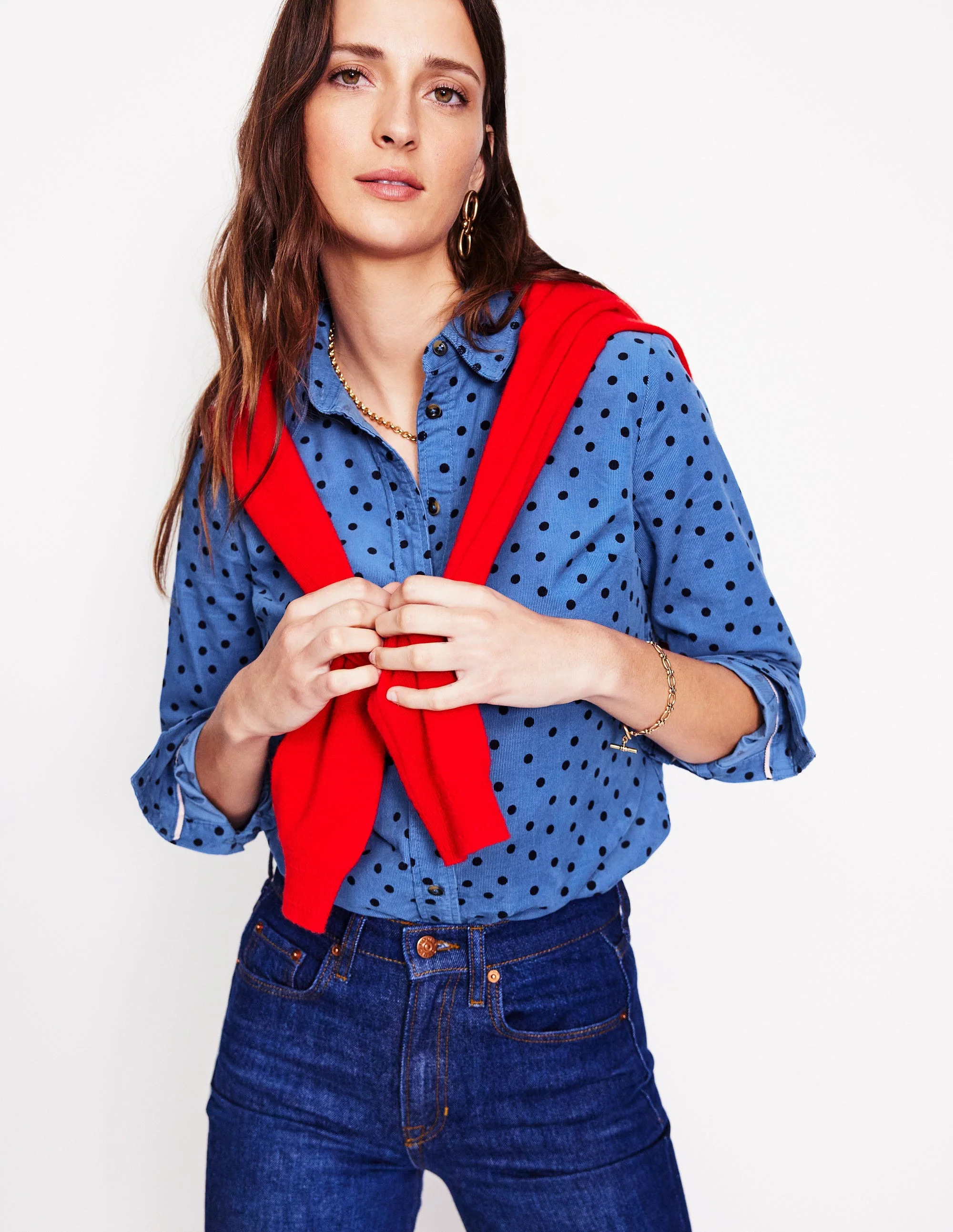 Sienna Cord Shirt-Blue Jay, Abstract Dot | Boden (US)