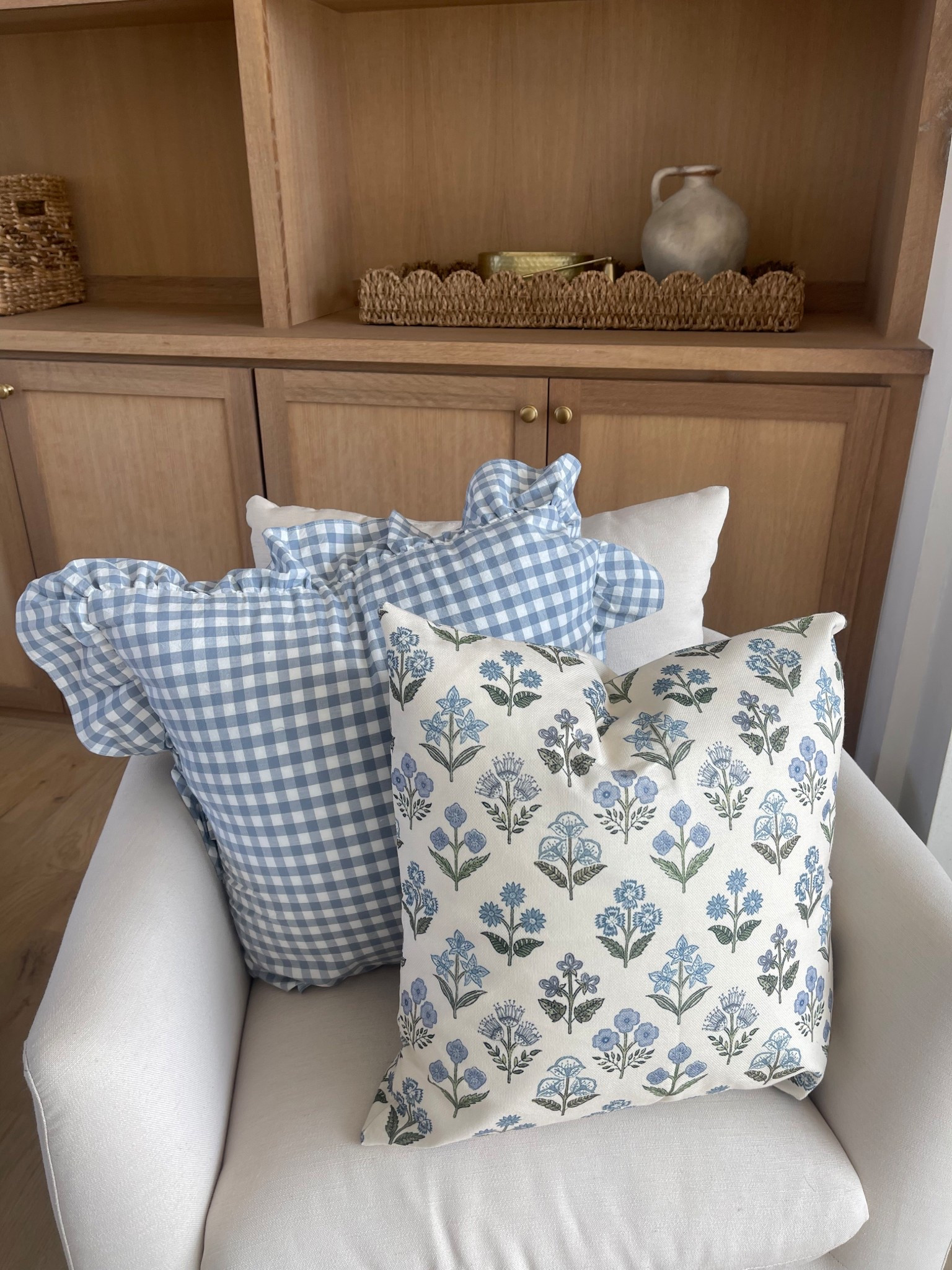 Spring Pillow Covers // Ruffles // Floral // Gingham // Plaid // light blue // 

#LTKOver40 #LTKSeasonal #LTKHome