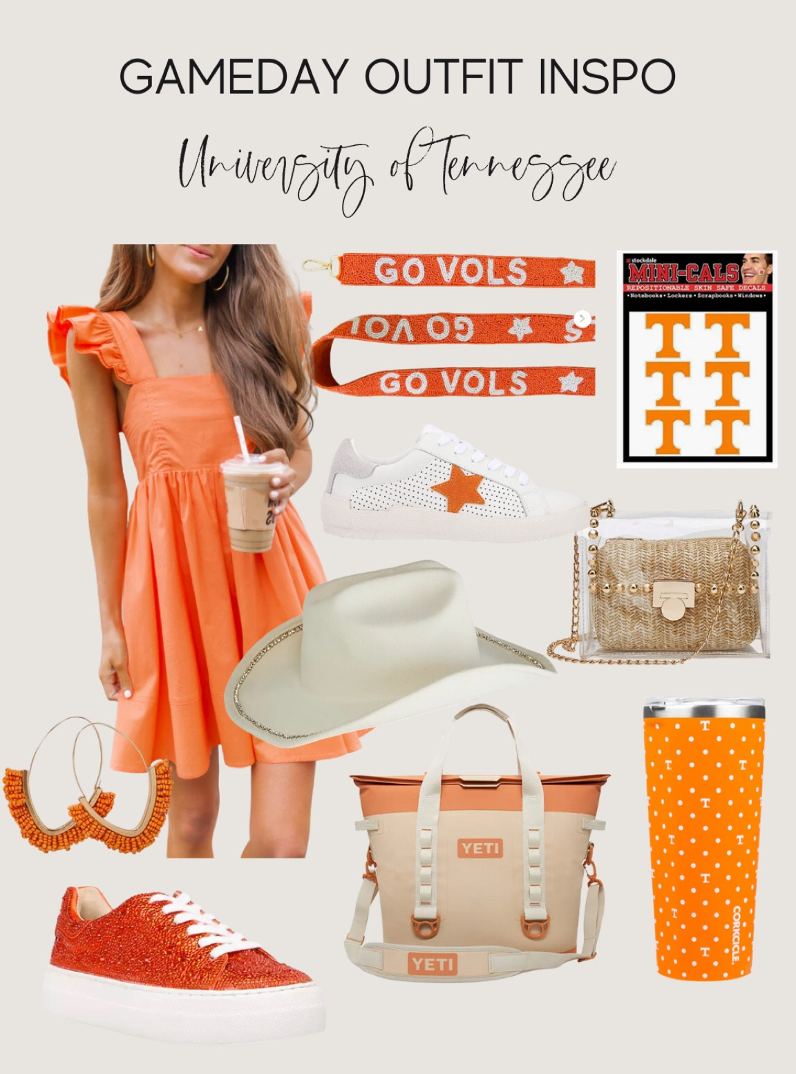 Tennessee Football. University of Tennessee Gameday Outfit. College Football Outfit. College Game Day Attire. Vols Football. Volunteer Football. Tailgate Outfit. University of Tennessee Volunteers. Temporary Tattoos. Yeti Cooler. Orange Sneakers. clear bag. vols bag strap.


#LTKU #LTKunder100 #LTKunder50