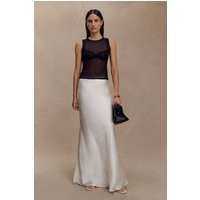 Sabrina Silk Blend Maxi Skirt - Ivory I MESHKI I Size XL | MESHKI US
