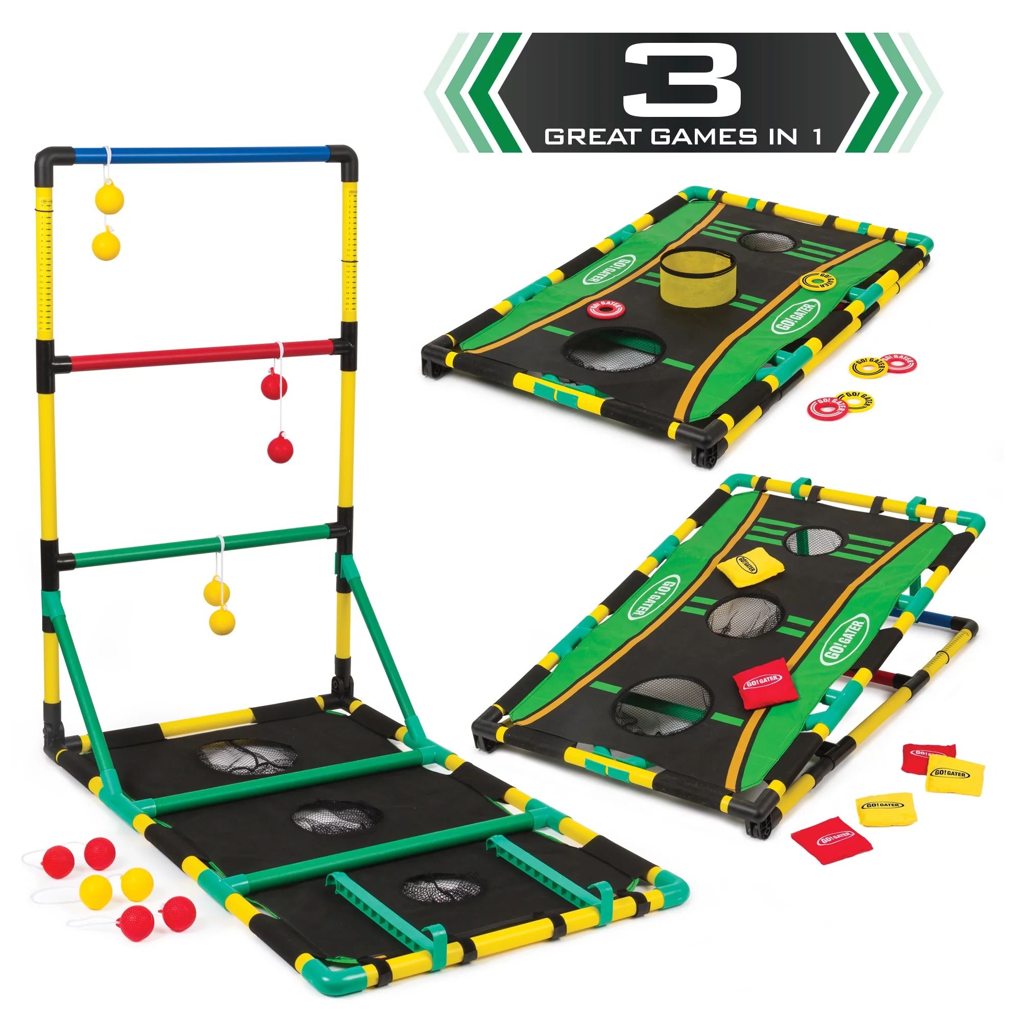 Go! Gater 3-in-1 Ladderball, Bean Bag Toss & Washer Toss Outdoor Game Set | Walmart (US)