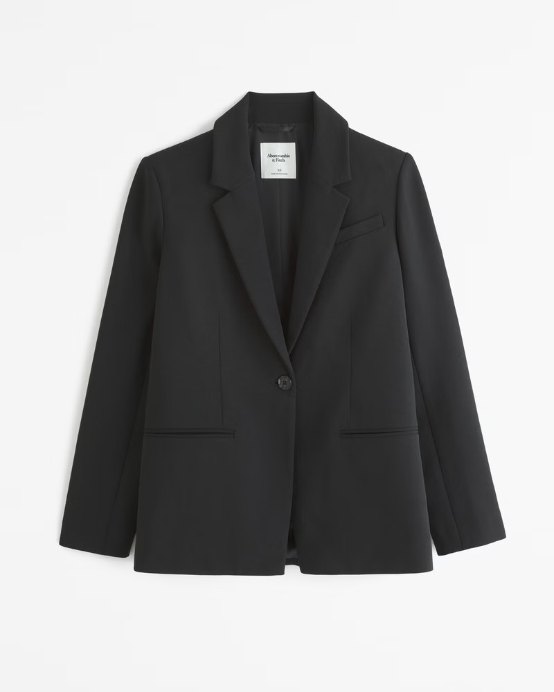 Abercrombie & Fitch Women's Premium Crepe Blazer in Black - Size XL | Abercrombie & Fitch (US)