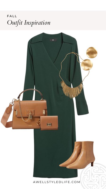 When you need to step it up a notch, a sweater dress is a great option. This faux-wrap dress is flattering on all figures, and the polo-style collar makes is on-trend.  Pair the dark green color with camel accessories gives you the perfect fall or winter outfit!

#bananarepublic #bananarepublicfashion #zappos #zapposfashion #fashion #fashionover50 #fashionover60 #fallfashion #sweaterdress #camel

#LTKstyletip #LTKworkwear #LTKSeasonal