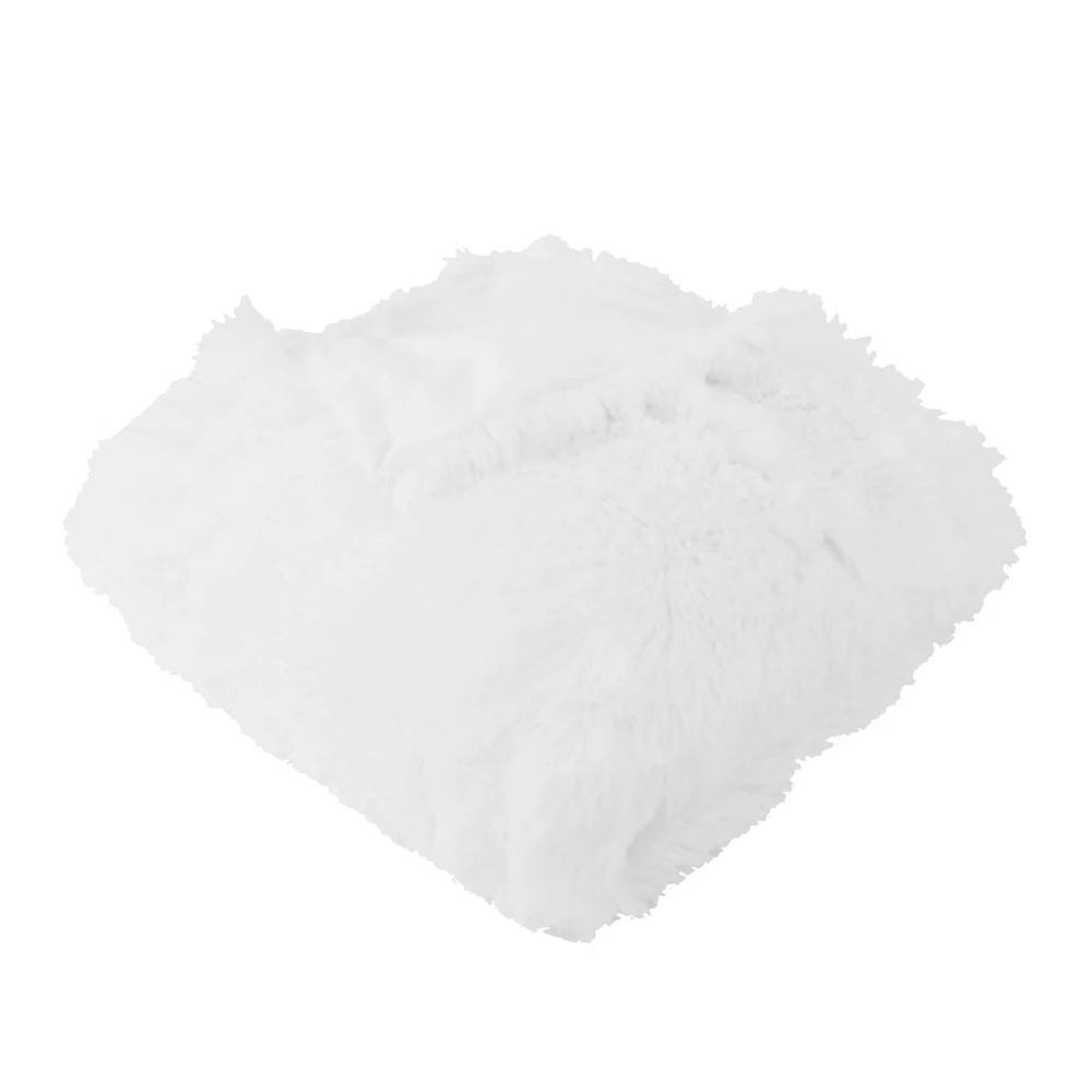 60""x50"" Chunky Faux Fur Throw Blanket White - Decor Therapy | Target