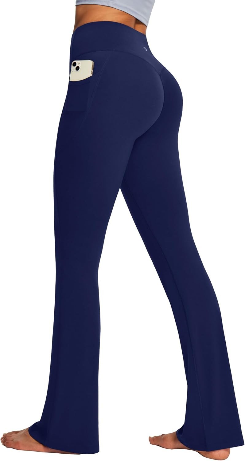 IUGA Mini Flare Leggings for Women Tummy Control Yoga Pants with Pockets | Amazon (US)
