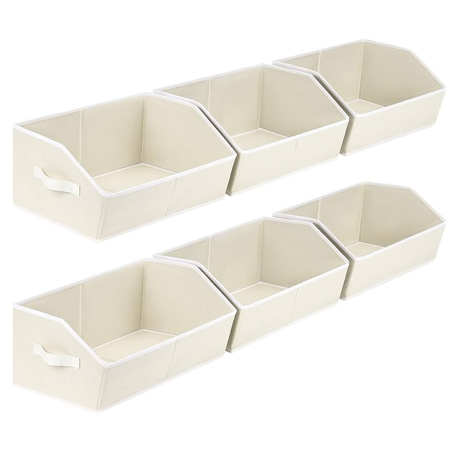 Organizer Bins Cube Storage - Trapezoid Storage Bin 6 Pack, Fabric Baskets for Organizing, Large ... | Amazon (US)