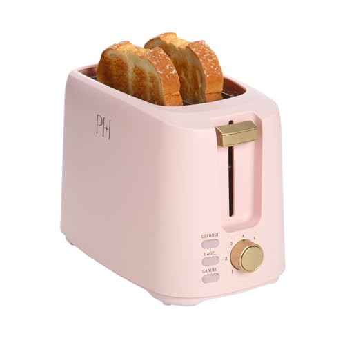 Paris Hilton 2-Slice Toaster, Extra-Wide Slots, 7 Browning Settings, Bagel & Defrost Functions, Removable Crumb Tray, Pink | Amazon (US)