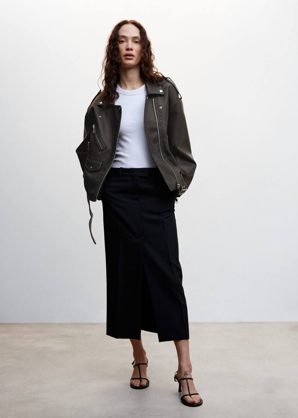 Distressed effect biker jacket | MANGO (UK)