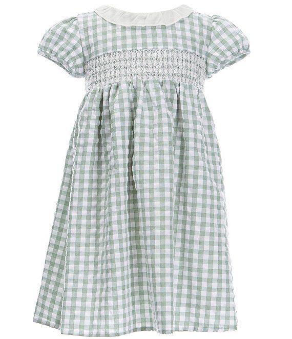 Little Girls 2T-6X Smock Woven Gingham Dress | Dillard's