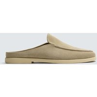 Zara - Leather Mule Loafers - Beige - 11 - Man | Zara UK