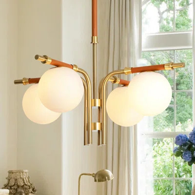 Royelle 4-Light Dimmable Modern Sphere Chandelier with Glass Globe | Wayfair North America